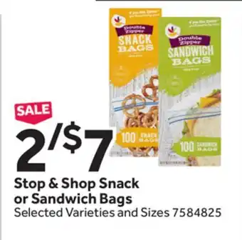 Stop&Shop Stop & Shop Snack or Sandwich Bags offer