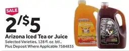 Stop&Shop Arizona Iced Tea or Juice offer