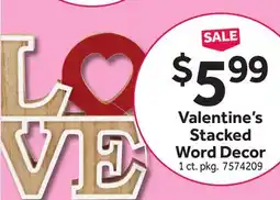 Stop&Shop Valentine's Stacked Word Decor offer