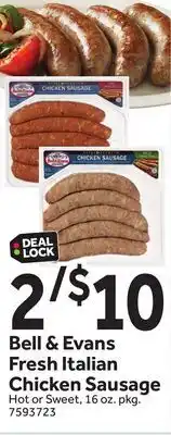 Stop&Shop Bell & Evans Fresh Italian Chicken Sausage offer