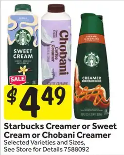 Stop&Shop Starbucks Creamer or Sweet Cream or Chobani Creamer offer