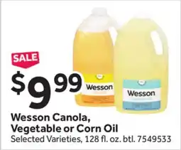 Stop&Shop Wesson Canola, Vegetable or Corn Oil offer