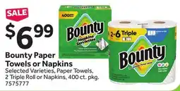 Stop&Shop Bounty Paper Towels or Napkins offer