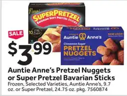 Stop&Shop Auntie Anne's Pretzel Nuggets or Super Pretzel Bavarian Sticks offer