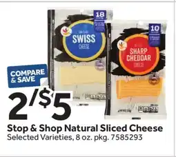 Stop&Shop Stop & Shop Natural Sliced Cheese offer