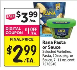 Stop&Shop Rana Pasta or Sauce offer
