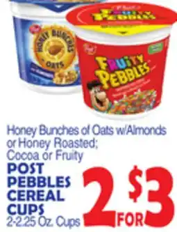 Bravo Supermarkets POST PEBBLES CEREAL CUPS offer
