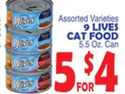 Bravo Supermarkets 9 LIVES CAT FOOD offer