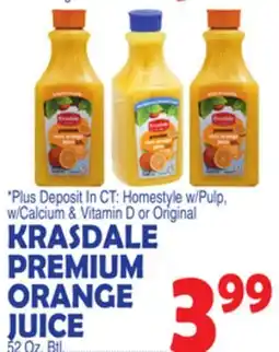 Bravo Supermarkets KRASDALE PREMIUM ORANGE JUICE offer