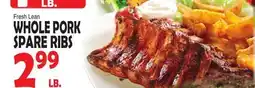 Bravo Supermarkets WHOLE PORK SPARE RIBS offer