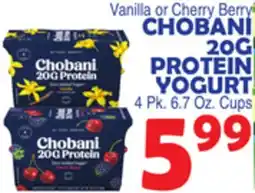 Bravo Supermarkets CHOBANI 20G PROTEIN YOGURT offer