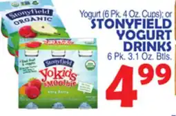 Bravo Supermarkets STONYFIELD YOGURT DRINKS 6 Pk. 3.1 Oz. Btls offer