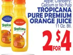 Bravo Supermarkets TROPICANA PURE PREMIUM ORANGE JUICE offer