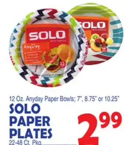 Bravo Supermarkets SOLO PAPER PLATES, 22-48 Ct. Pkg offer