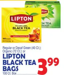 Bravo Supermarkets LIPTON BLACK TEA BAGS, 100 Ct. Box offer