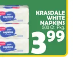 Bravo Supermarkets KRASDALE WHITE NAPKINS offer