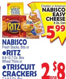 Bravo Supermarkets NABISCO RITZ 8.8-13.7 Oz. Box, TRISCUIT CRACKERS 7.1-8.5 Oz. Box offer