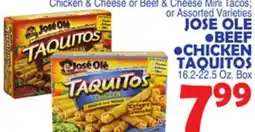 Bravo Supermarkets JOSE OLE BEEF CHICKEN TAQUITOS offer