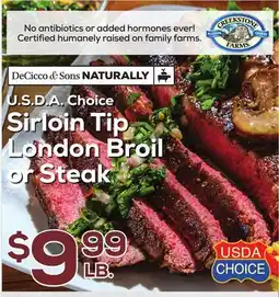 DeCicco & Sons Sirloin Tip London Broil or Steak offer