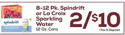 DeCicco & Sons 8-12 pk. Spindrift or La Croix Sparkling Water offer