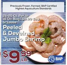 DeCicco & Sons Peeled & Deveined Jumbo Shrimp offer