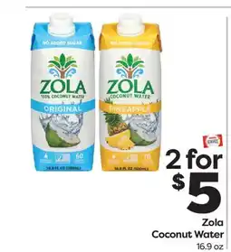 Weis Markets Zola Coconut Water offer