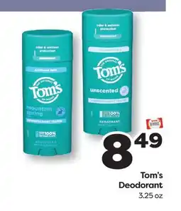 Weis Markets Tom's Deodorant offer