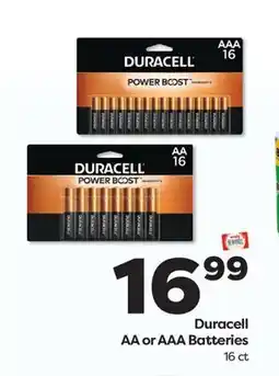 Weis Markets Duracell AA or AAA Batteries offer