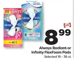 Weis Markets Always Radiant or Infinity FlexFoam Pads offer