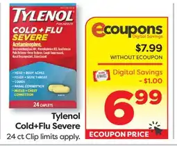 Weis Markets Tylenol Cold + Flu Severe offer