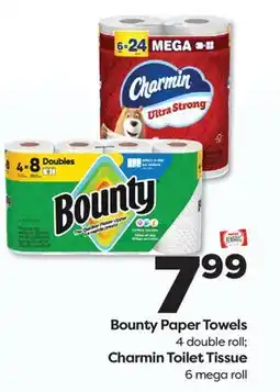 Weis Markets Bounty Paper Towels 4 double roll Charmin Toilet Tissue 6 mega roll offer