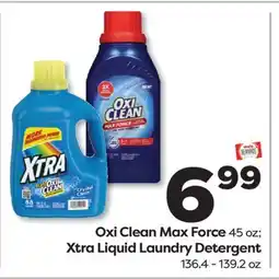 Weis Markets Oxi Clean Max Force 45 oz Xtra Liquid Laundry Detergent 136.4-139.2 oz offer