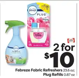 Weis Markets Febreze Fabric Refreshers 23.6 oz Plug Refi lls 0.87 oz offer