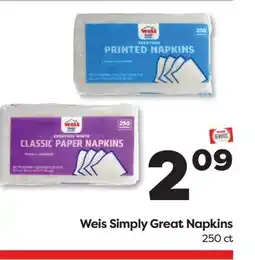 Weis Markets Weis Simply Great Napkins offer