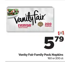 Weis Markets Vanity Fair Family Pack Napkins offer
