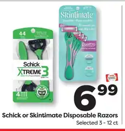 Weis Markets Schick or Skintimate Disposable Razors offer