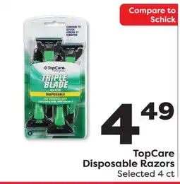 Weis Markets TopCare Disposable Razors offer