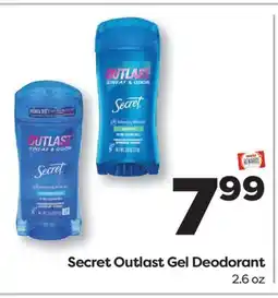Weis Markets Secret Outlast Gel Deodorant offer