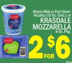 C Town KRASDALE MOZZARELLA 8 Oz. Pkg offer