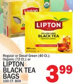 C Town LIPTON BLACK TEA BAGS offer