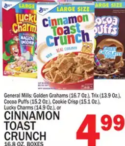 C Town CINNAMON TOAST CRUNCH 16.8 OZ. BOXES offer
