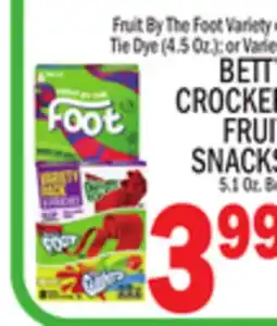 C Town BETTY CROCKER FRUIT SNACKS 5.1 Oz. Box offer