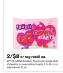 CVS Brach's, Starburst, SweeTarts Valentine conversation hearts 8.5-14 oz or jelly hearts 12 oz offer