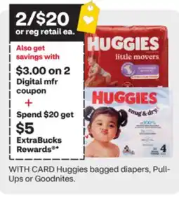 CVS Huggies bagged diapers, Pull-Ups or Goodnites offer
