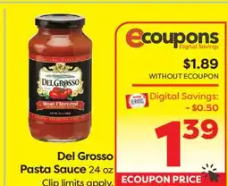 Weis Markets Del Grosso Pasta Sauce offer
