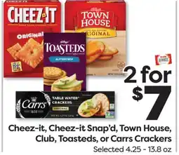 Weis Markets Cheez-it, Cheez-it Snap'd, Town House, Club, Toasteds, or Carrs Crackers offer