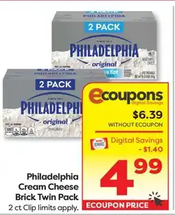 Weis Markets Philadelphia Cream Cheese Brick Twin offer