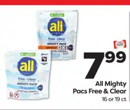 Weis Markets All Mighty Pacs Free & Clear offer