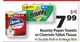 Weis Markets Bounty Paper Towels or Charmin Toilet Tissue offer