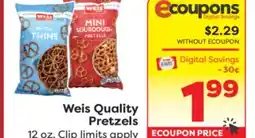 Weis Markets Weis Quality Pretzels offer